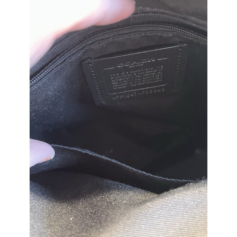 Coach Mini Bennett Black White Plaid Crossed Grain Leather Satchel - Picture 12 of 16
